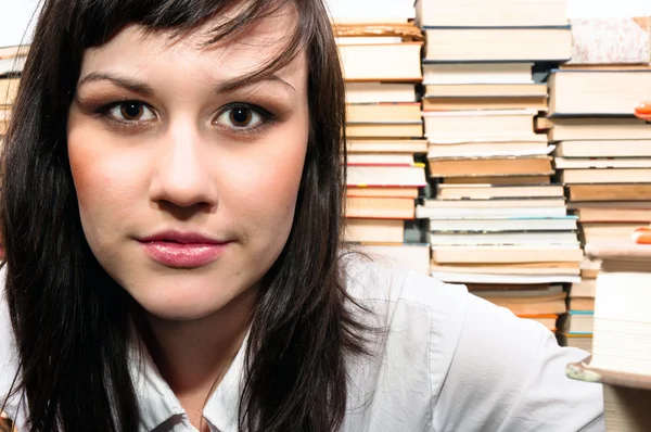University student and her books — Stock Photo, Image