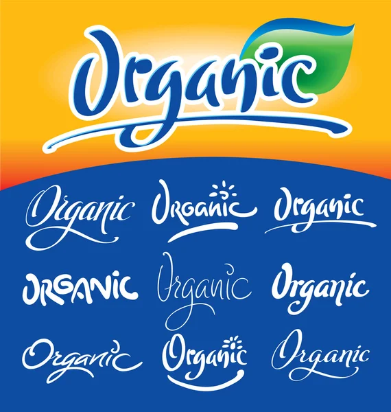 Organic hand lettering set (vector) — Stock Vector
