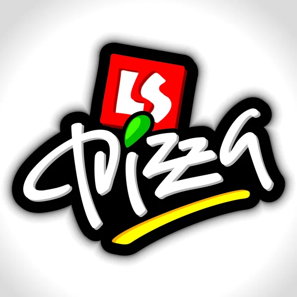 Lettrage à la main pizza (vecteur ) — Image vectorielle
