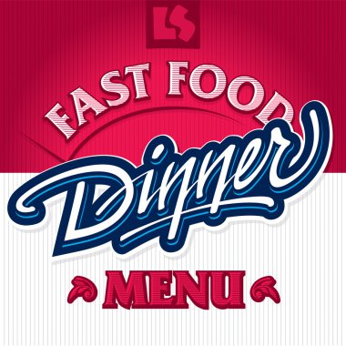 Dinner hand lettering design (vector) clipart