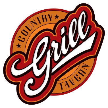 Grill hand lettering design (vector)