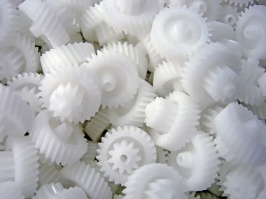 White plastic gears clipart