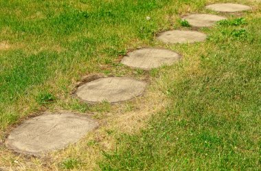 Footpath of wooden stubs clipart