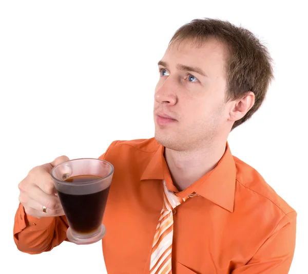 stock image Young the man drinks coffee