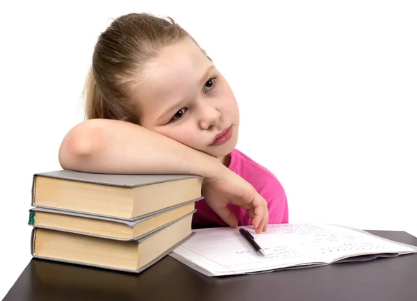 stock image The schoolgirl does homework