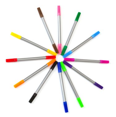 Multi-colored felt-tip pens clipart