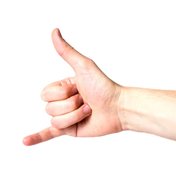 stock image Hand signal isolated on white background