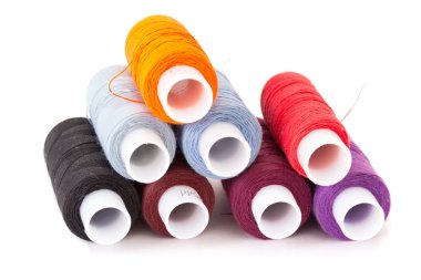 Multi-colored threads of a mouline thread clipart