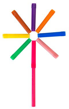 Multi-colored felt-tip pens clipart