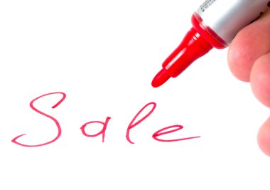 Hand with marker writing Sale clipart