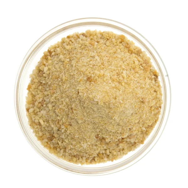 Stock image Bread crumbs in a glass bowl