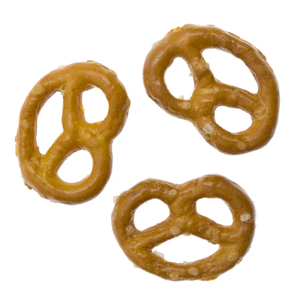 stock image Salted pretzels isolated on white background