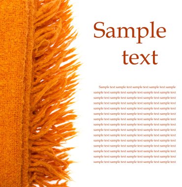 Orange plaid wool over white (with sample text) clipart