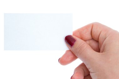 kartvizit el beyaz zemin üzerine