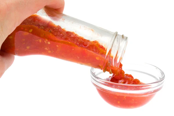 stock image Ketchup, tomato sauce on white