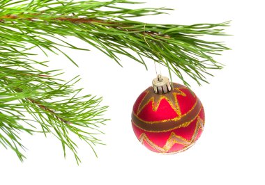 New Year's ball on the tree clipart