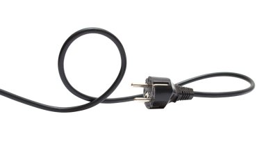 siyah elektrik kablo üzerinde beyaz izole