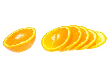 An orange cut into pieces clipart