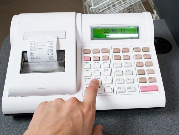 Stock image Hand and cash register