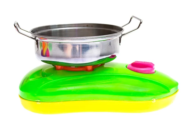 stock image Child plastic pot cooking toy