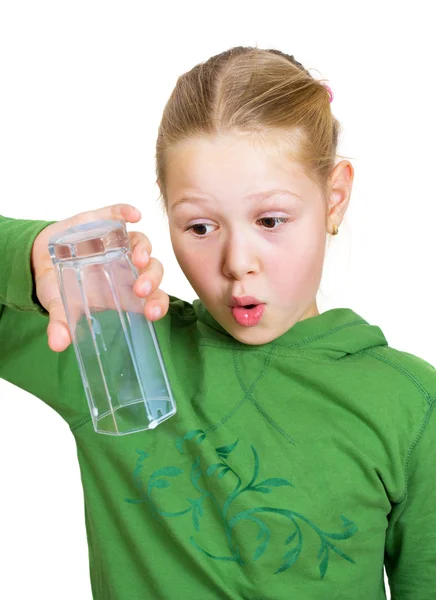 stock image Girl with an empty glass isolated on white