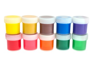 guaj boya üzerine beyaz izole