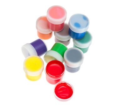 guaj boya üzerine beyaz izole