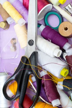 Natürmort düzeni çeşitli dikiş aksesuarları