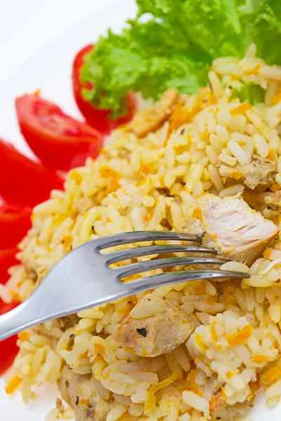 stock image Pilaf with meat and vegetables