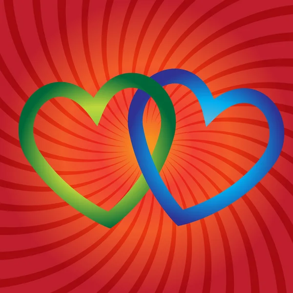 Les cœurs tissés — Image vectorielle
