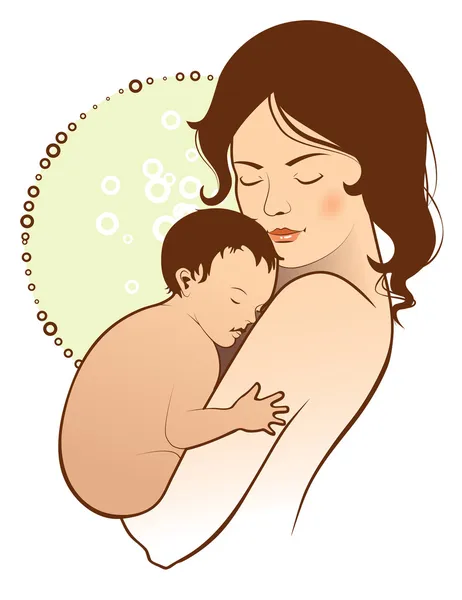 Mor med ett barn — Stock vektor
