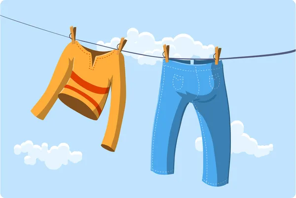 Sušení prádla — Stockový vektor