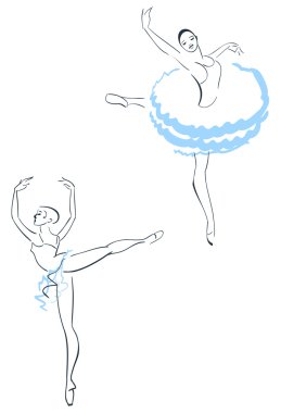 Two ballerinas clipart