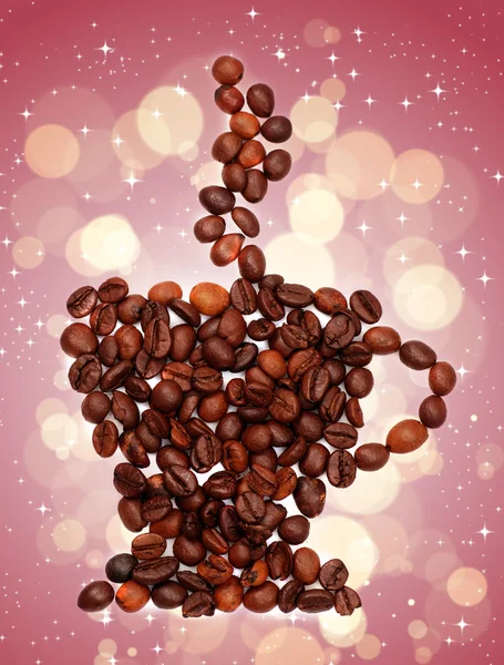 Kaffeetasse aus Kaffeebohnen — Stockfoto