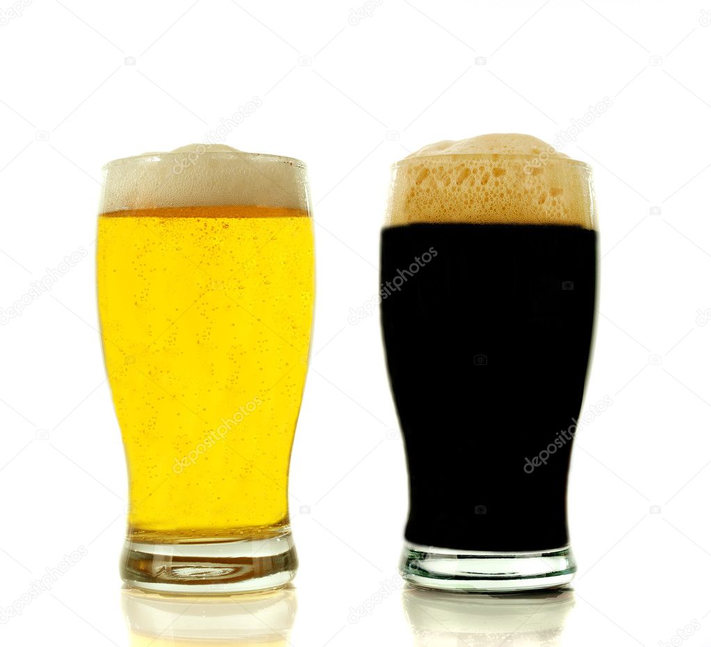Gold and black beer