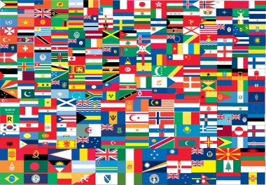 Complete set of Flags of the world clipart