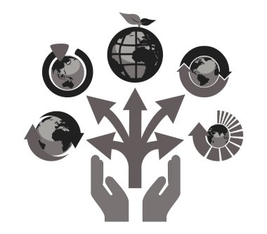 Gray scale recycle concept clipart