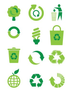 Recycle icon set clipart