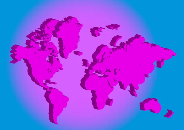 Carte du monde 3D — Image vectorielle