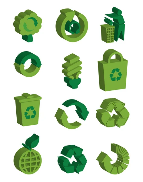 3D σύνολο σημεία ανακύκλωσης — Διανυσματικό Αρχείο