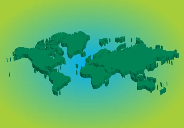 Mappa del mondo 3D — Vettoriale Stock