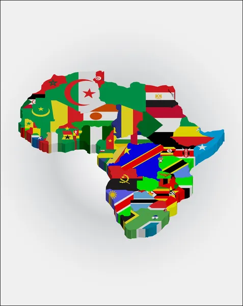 Übersichtskarten der Länder des afrikanischen Kontinents — Stockvektor