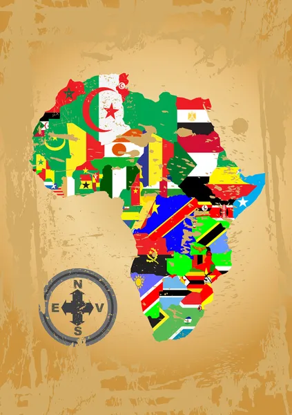 Overzicht kaarten van de landen in het Afrikaanse werelddeel — Stockvector