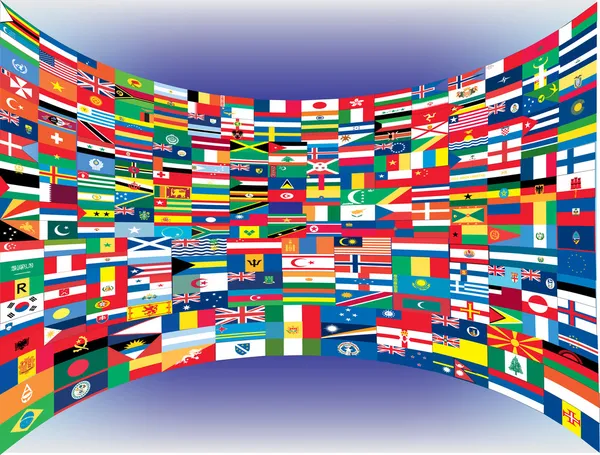 Kompletny zestaw flagi świata — Wektor stockowy