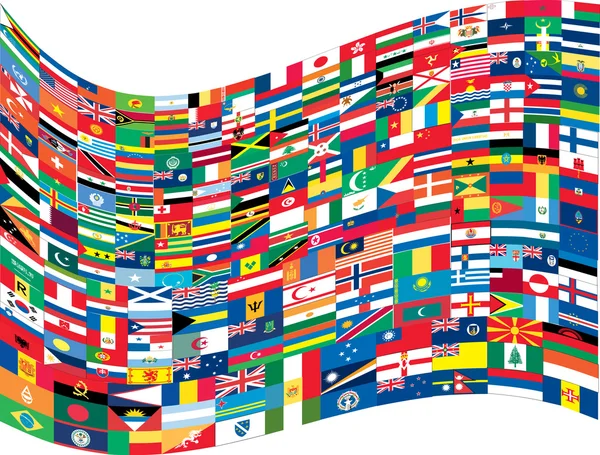 世界の国旗の完全なセット — ストックベクタ