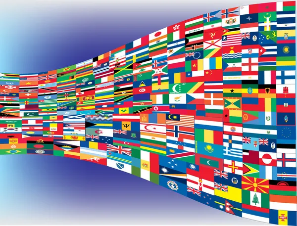 Kompletny zestaw flagi świata — Wektor stockowy