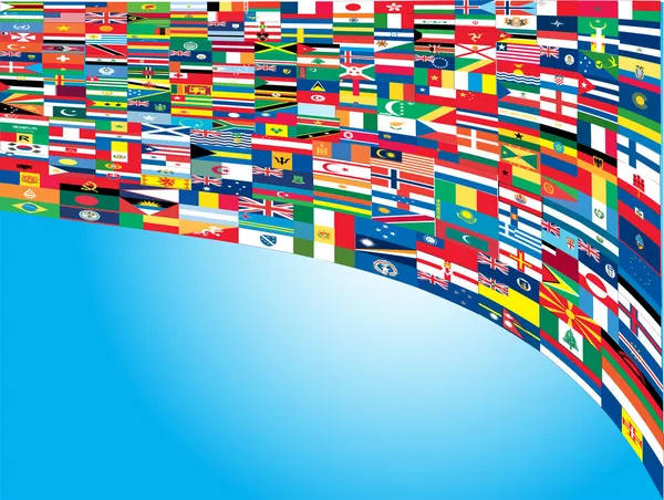 Complete set vlaggen van de wereld — Stockvector