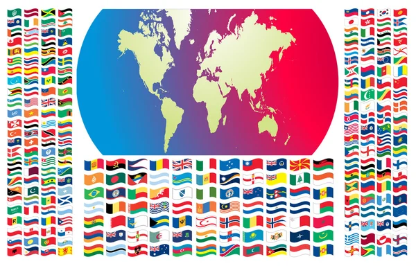 Tous les drapeaux du monde — Image vectorielle