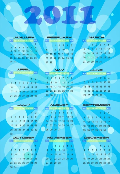2011 календарь — стоковый вектор