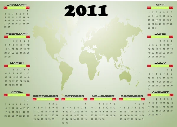 Kalender 2011 — Stockvektor